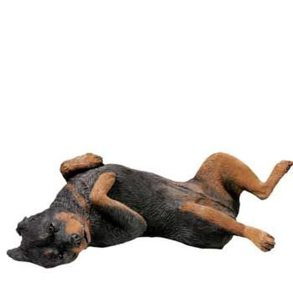 Rottweiler On Back Dog Sculpture