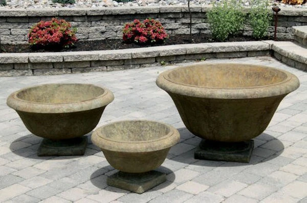 Round Chesire Urn 29" Cement - Image 3