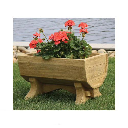 Rustic Trough Planter Cement - Image 2