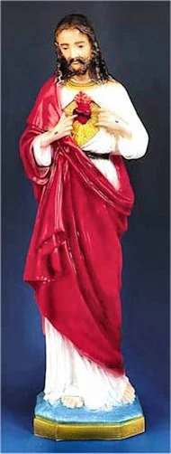 Sacred Heart Of Jesus Colored 24" High Sculpture - Image 3