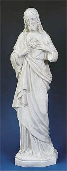 Sacred Heart Of Jesus Granite 24" High Sculpture - Image 2