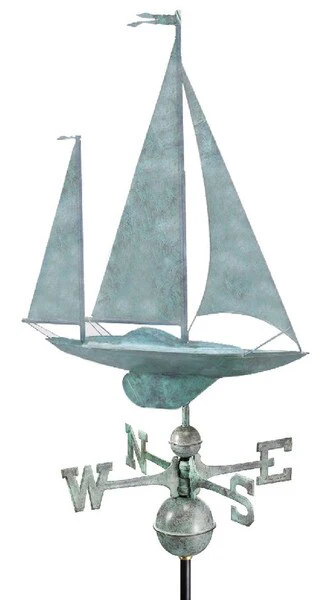 SailBoat Sculpture Yawl Weathervane - Image 2
