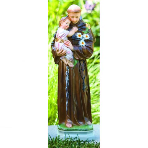 Saint Anthony With Child Sculpture Traditionally Colored 16" H - Image 2
