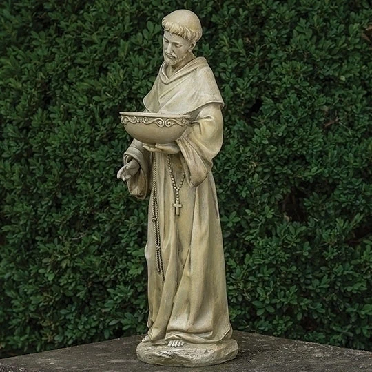 Saint Francis Bird Bath Solar Light 20" High