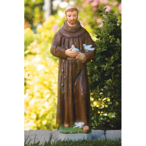 Saint Francis with Birds Statue Hand Finished Garden Statue - Image 2