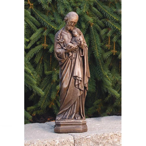 Saint Joseph With Child Sculpture 16.5" - Image 2