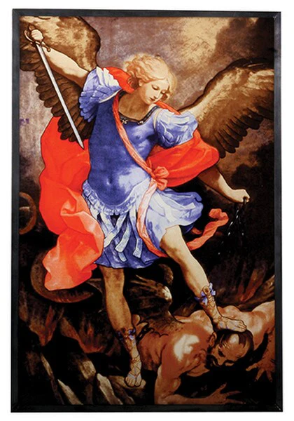 Saint Michael Art Glass Hanging Sculpture