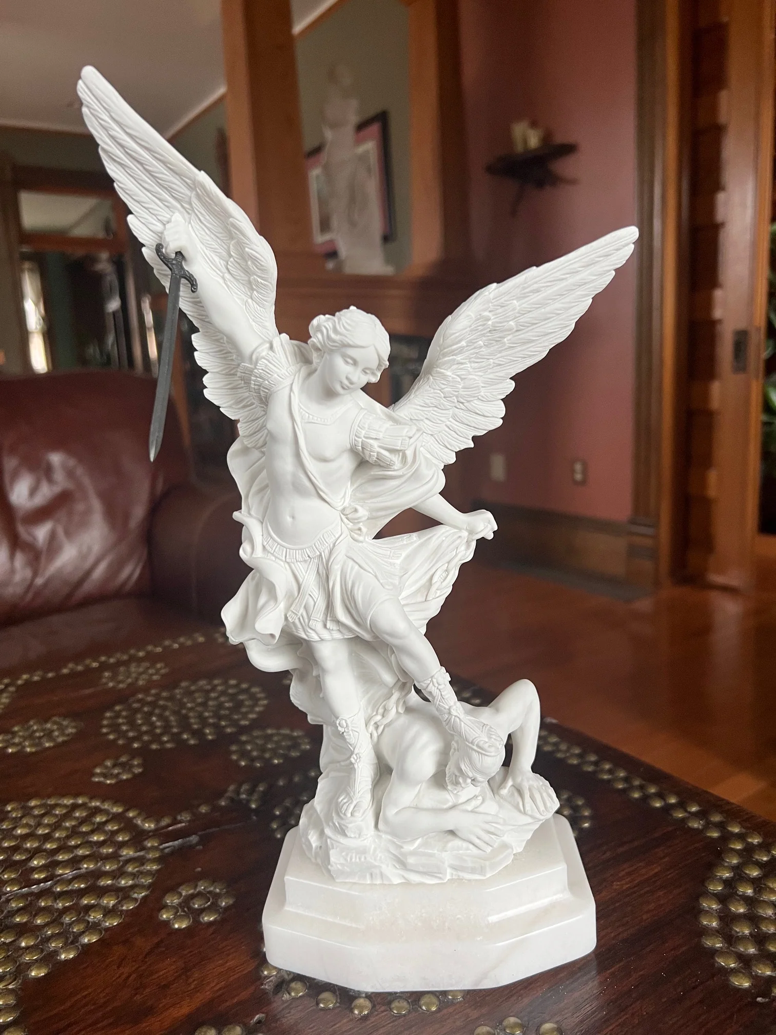 Saint Michael by Guido Reni Sculpture 13" High Replica - Image 4