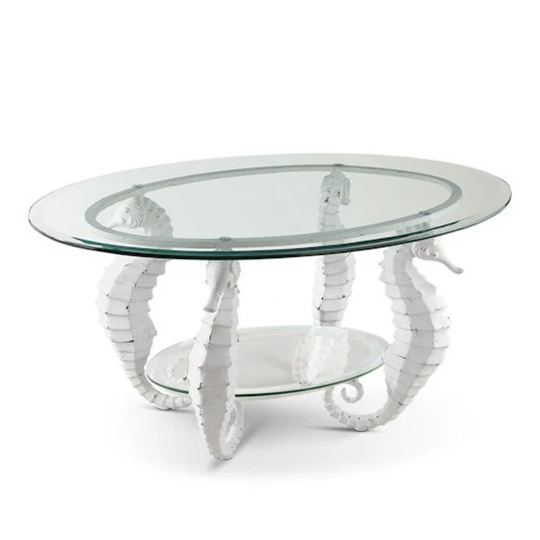 Seahorse Glass Top Cocktail Sculptural Table - Image 4