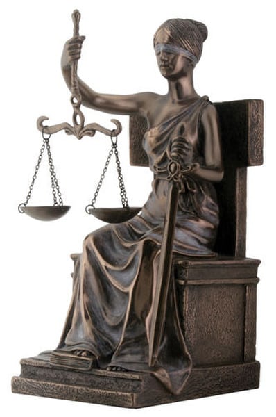 Seated Lady Justice Statue