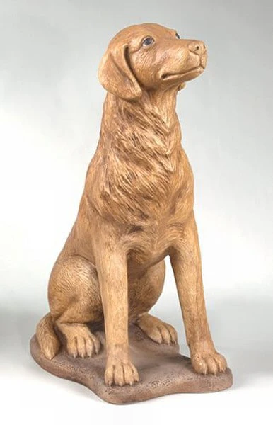 Sitting Hound Dog Sculpture Realistic Color 32.5" High - Image 2