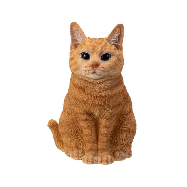 Sitting Orange Tabby Cat Statue