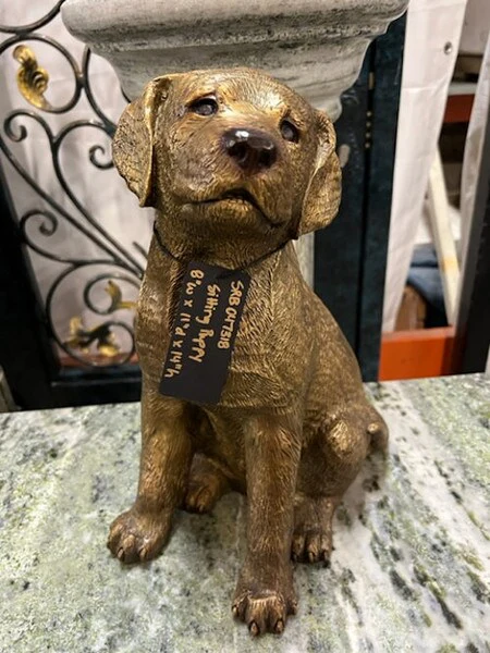 Sitting Puppy Bronze Statue - Image 2