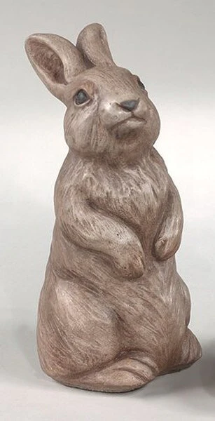 Sitting Up Rabbit Statue 11" High Colored Realistic - Image 3