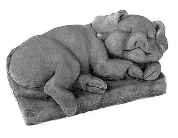 Sleeping Pig Garden Sculpture - Image 2
