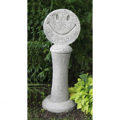 Smiley Symbol on Pedestal Sculptural Statue - Image 2