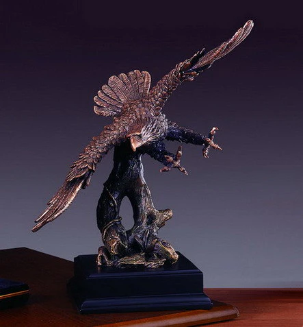 Soaring Bald Eagle Sculpture 14" High