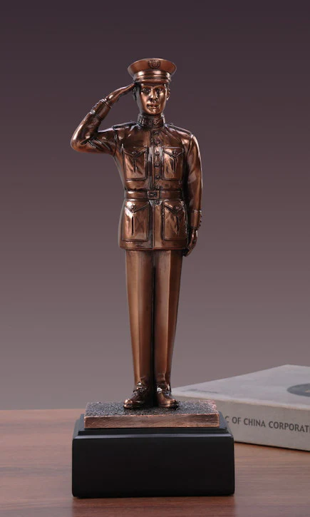 Soldier in Salute Tribute Sculpture 11.5" H