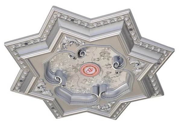 Star Eight Point Silver Ceiling Medallion 24 inch - Image 4
