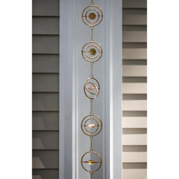 Stellar Copper Rain Chains Downspout 102" Long - Image 2