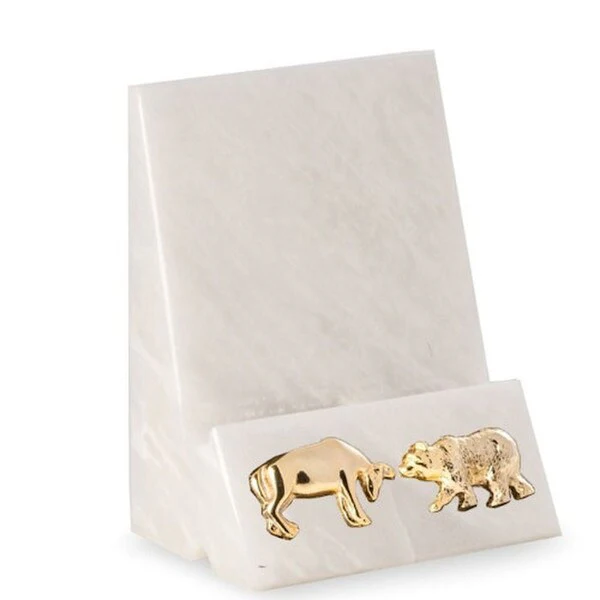 Stock Market White Marble Phone Stand Holder - Image 2