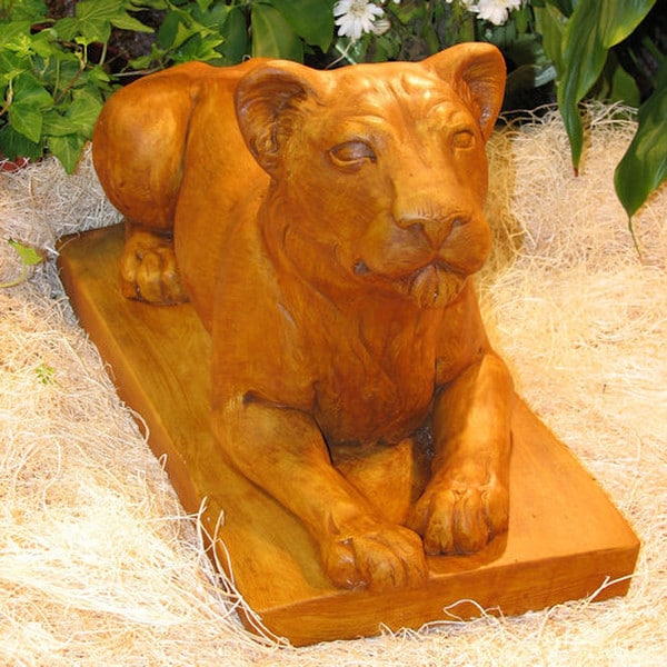 Stone Lion Female 19" Long Sculpture - Image 2