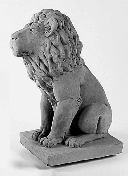 Stone Lion Male Sculpture 18" High