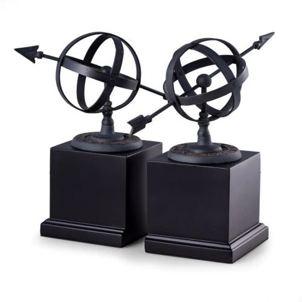 Sundial On Wood Base Bookends