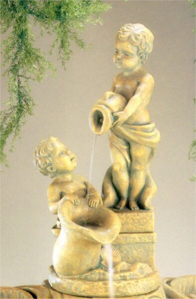 Tall Pouring Cherub Water Feature 22" H