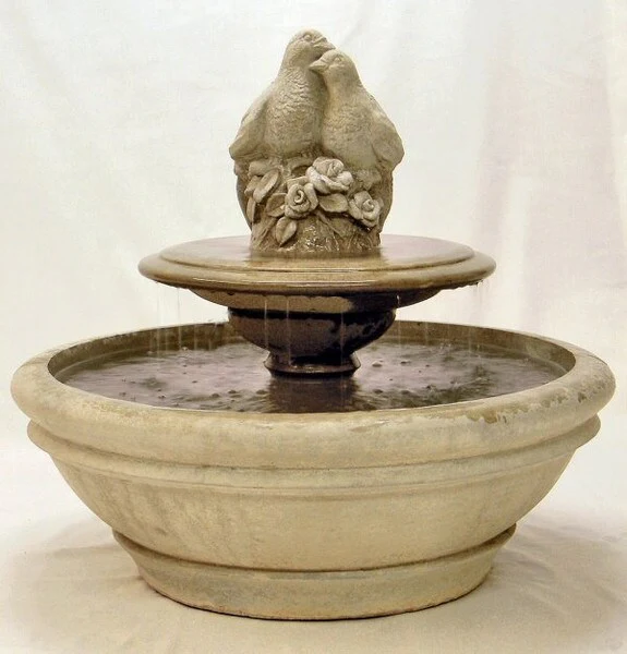 Terrace Fountain With Birds On Tier