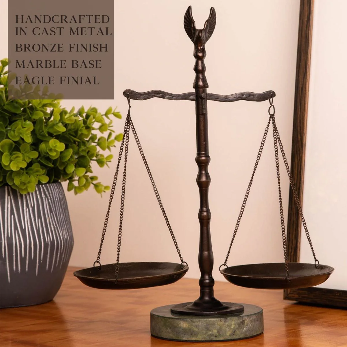 Scales of Justice Sculpture Eagle Finial 12.5" High - Image 2