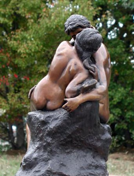 The Kiss By Rodin Bronze Sculpture 22" High - Image 3