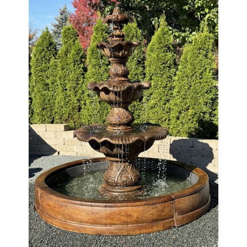 Three Tier Renaissance Fountain in Valencia Surround Pool
