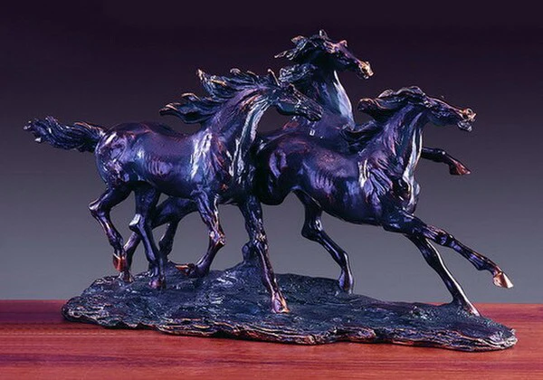 Three Running Horses Large Sculpture Statue