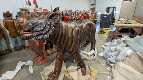 Tiger Bronze Life Size  Sculpture 100" Long - Image 4