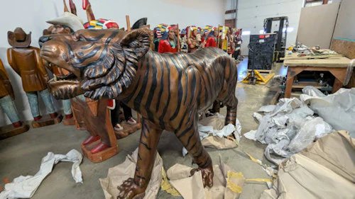 Tiger Bronze Life Size  Sculpture 100" Long - Image 9