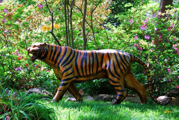 Tiger Life Size Bronze Sculpture - Image 4