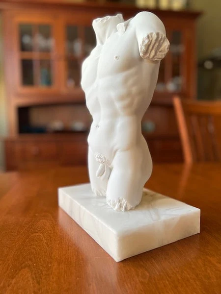 Torso of David by Michelangelo Marble Statue - Image 3