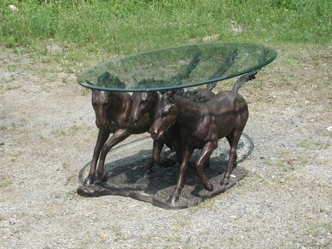 Triple Horse Table Base