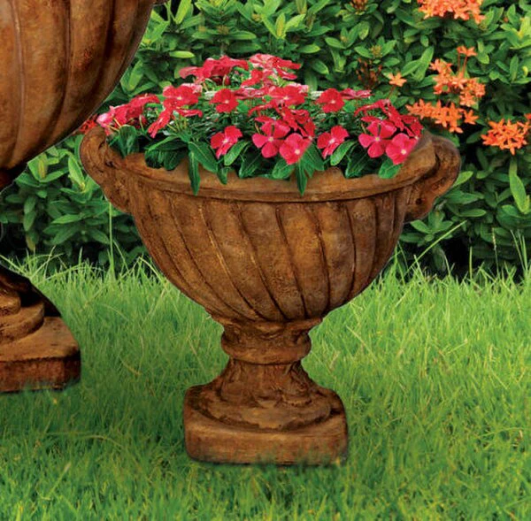 Twist Urn Large Cast Stone 17.5" High