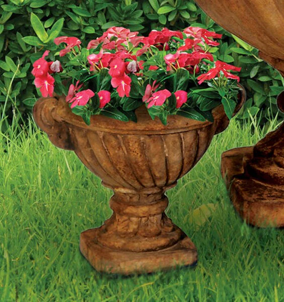 Twist Urn Small Cast Stone 13" High