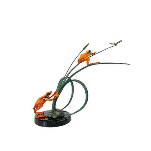 Two Frogs on Grass Bronze Table-top Sculpture - Choose a Color - Image 4