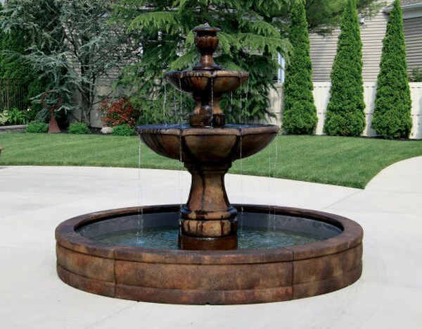 Two Tier Charlotte Fountain with Surround & 8' Pool - Image 3