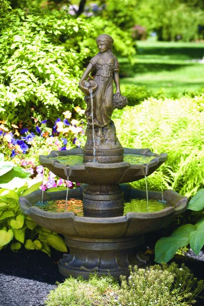 Two Tier Lady Of Arbor Fountain 53" High
