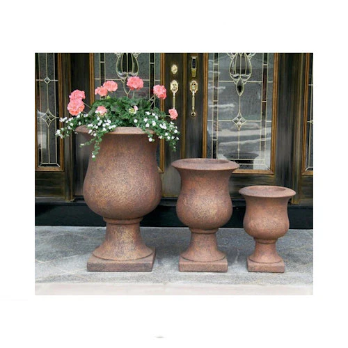 Vail Goblet Urns Cast Stone Planters Trio - Image 2