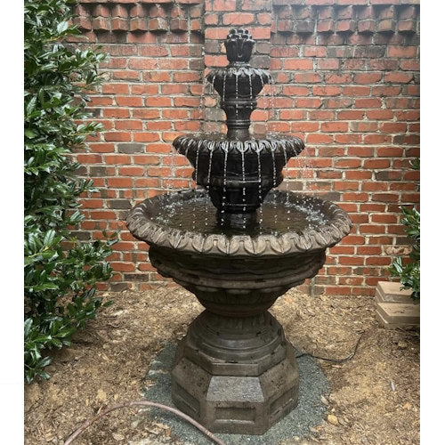 Valencia Three Tier Cast Stone Fountain Classical Design - Image 2