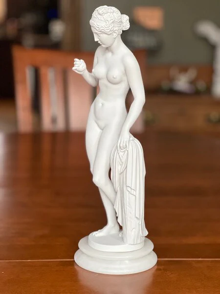 Venus With Apple By Thorvaldsen Marble Sculpture 16" High - Image 2