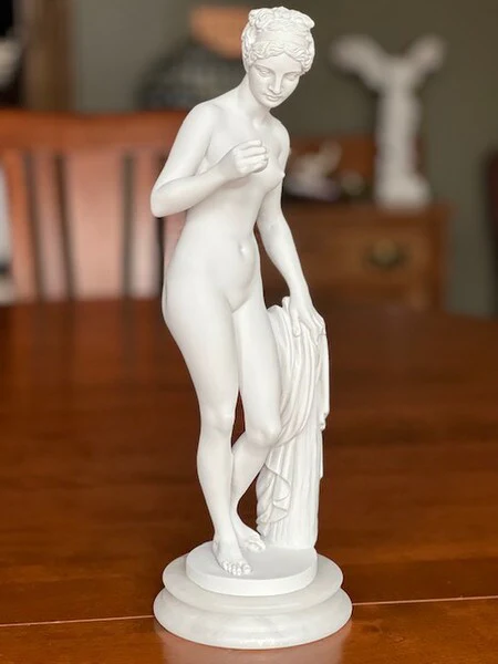 Venus With Apple By Thorvaldsen Marble Sculpture 16" High - Image 3