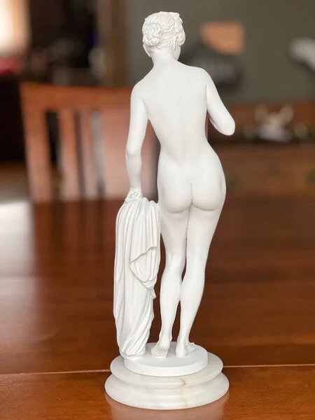 Venus With Apple By Thorvaldsen Marble Sculpture 16" High - Image 4