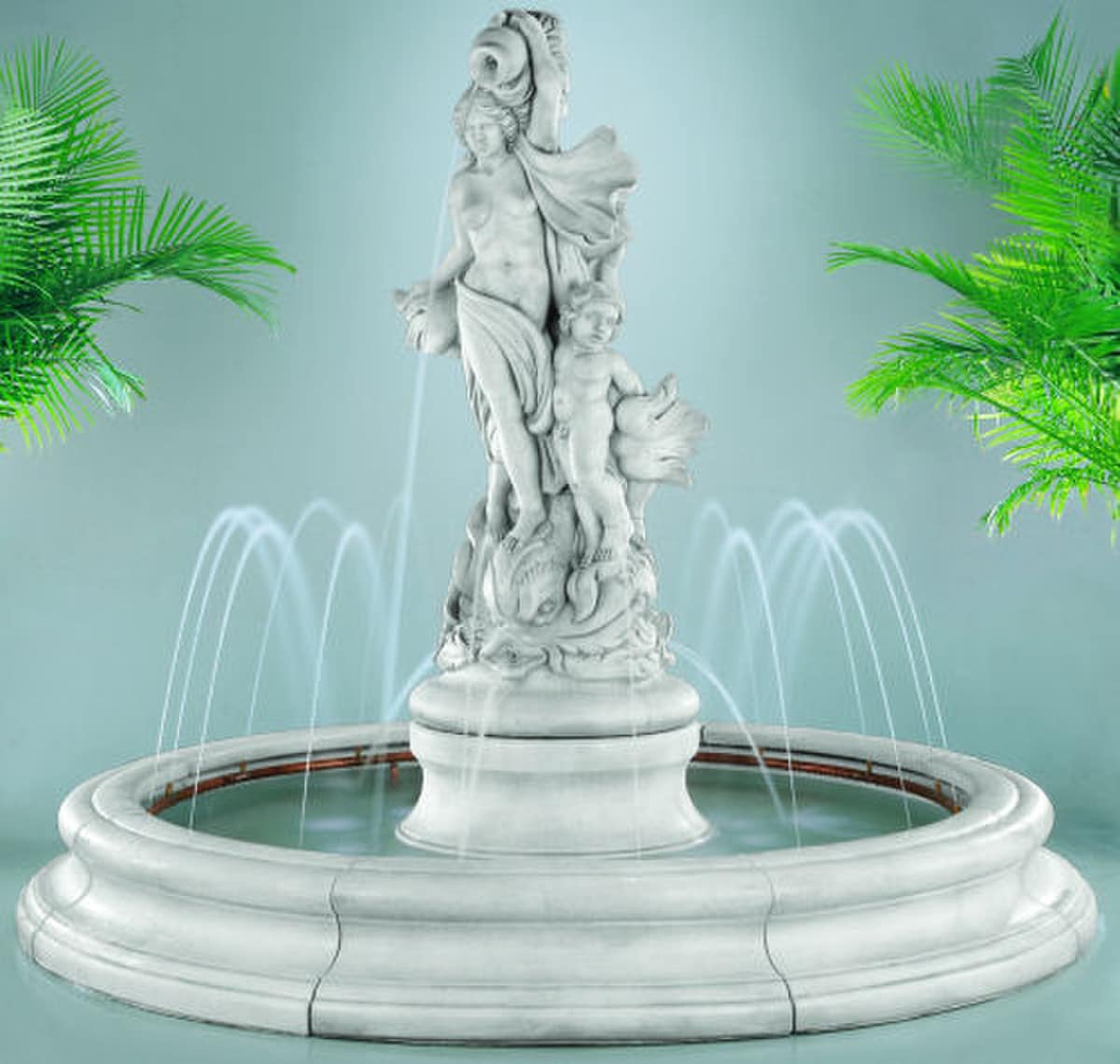 Venus With Dolphins Fountain Pooled & Spray Ring